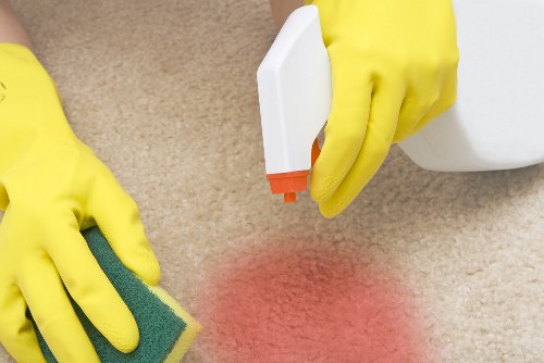 Cleaning a communal entrance hall in Brixton