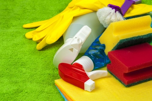 Team member completing a carpet cleaning risk assessment on site